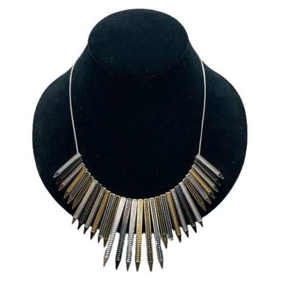 Guess statement necklace silver gold chunky - Picture 3 of 7